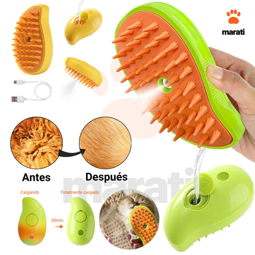 Cepillo de Vapor 3 en 1 para Mascotas - Recargable USB