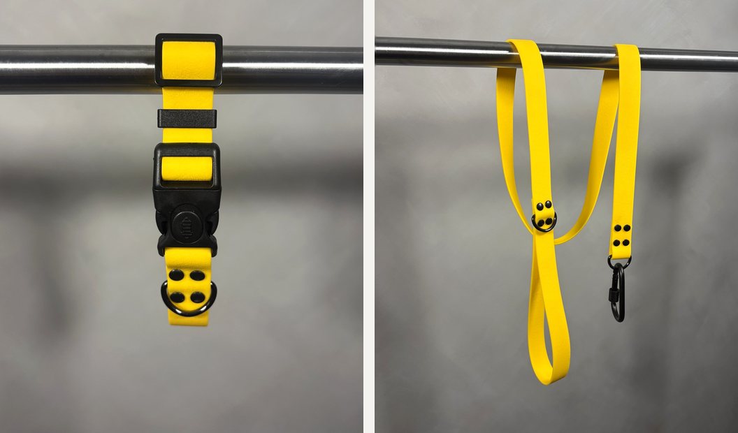 Combo collar y correa Marati amarillo