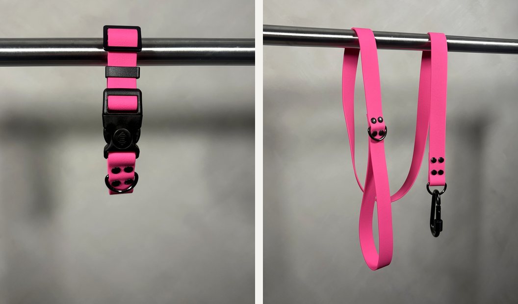 Combo collar y correa Marati fucsia