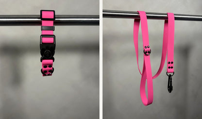 Combo collar y correa Marati fucsia
