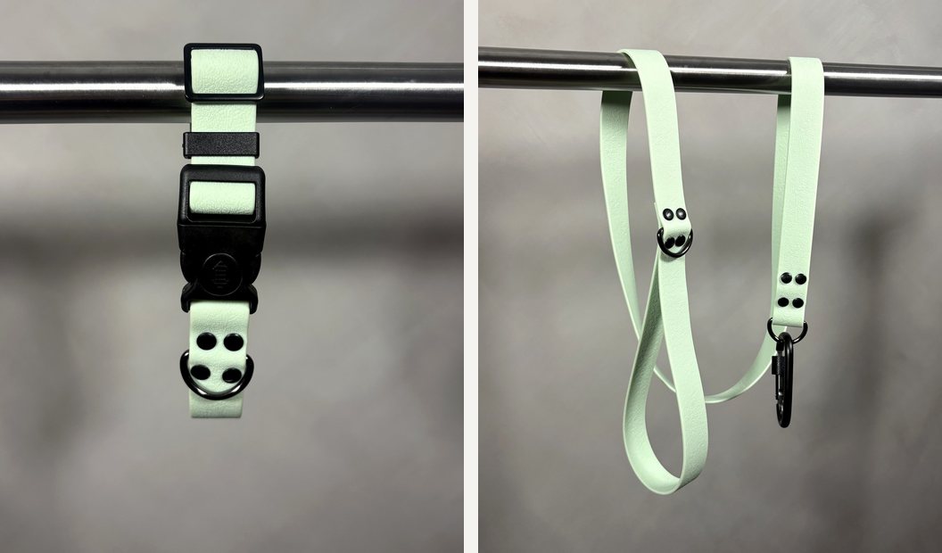 Combo collar y correa Marati verde menta